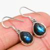 Natural Labradorite Gemstone 925 Solid Sterling Silver Gift Earring 1.25" i4i06
