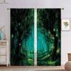 Fantasy Cartoon World Mushroom 3d Printing Curtain Bedroom Kitchen Living Room Children's Room Decorative Curtain 2 Pieces