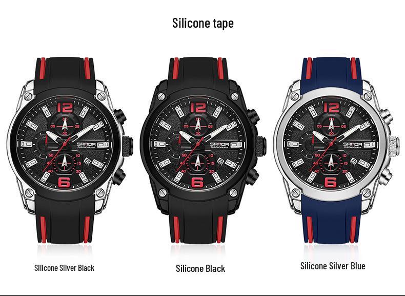 Sanda Quartz Men's Watch: Creative, Calendar, Multi-eye Design, Fashionable, Versatile.