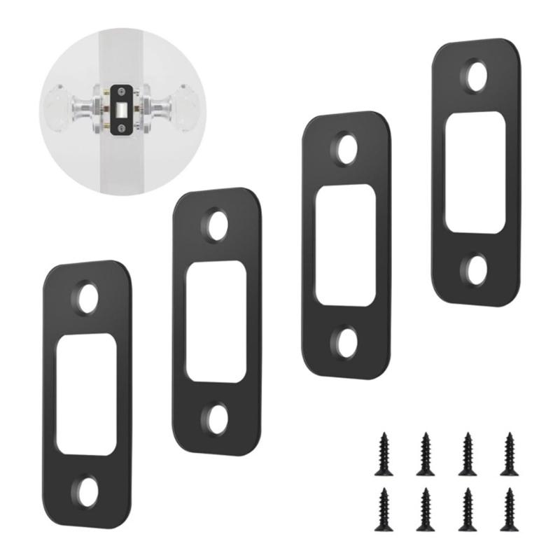 Metal Door Strikes Plate Corrector Large Hole Round Corner Strikes Backplate Prevents Sticking and Misalignment