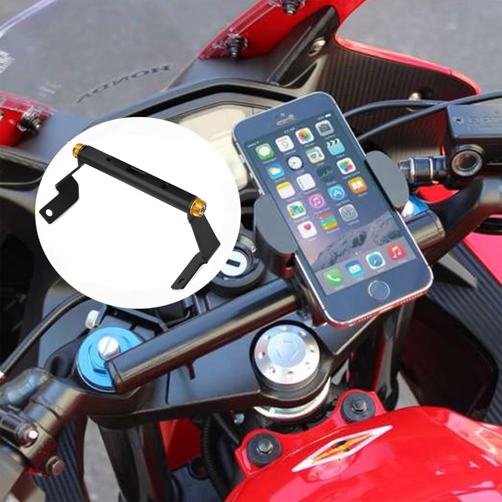 

Зажимной кронштейн для руля мотоцикла для Honda CBR400R и CBR500R и Multi-Bar (2019-2023) (2019-2023) (Черный + Золотой)