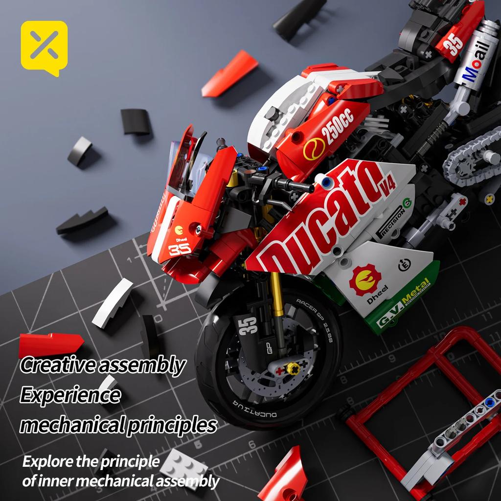 DIY Model Motorcycle Building Blocks Set Super Motorbike Kit Technical Racing Kids Assembled Toys Gifts For Boys And Girls