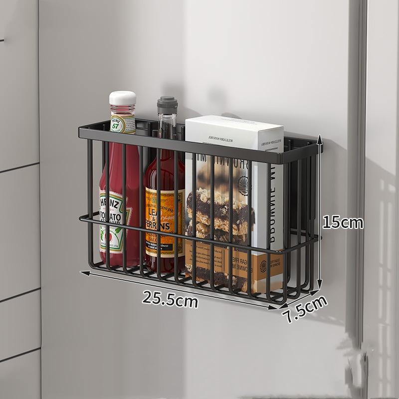 

Многофункциональная магнитная полка для хранения на холодильнике, магнитный держатель для бумажных полотенец, настенная корзина для дома, кухонный органайзер, полка