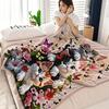 1pc Cute Cat Playing with Butterflies Floral Print Plush Blanket, Modern Style, Soft and Comfortable Blanket, Digital Printing, Suitable for All Seaso