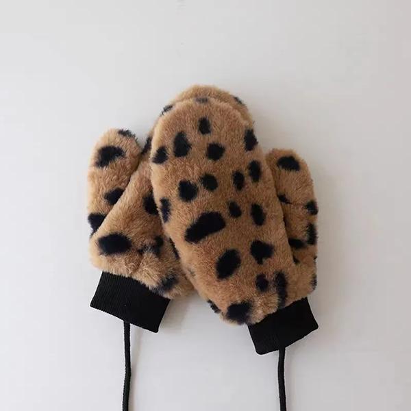 WTEMPO Women's Autumn Winter Solid Color Warm Plush Full Finger Gloves Couple Cold-proof Windproof Versatile Casual Mittens Gloves