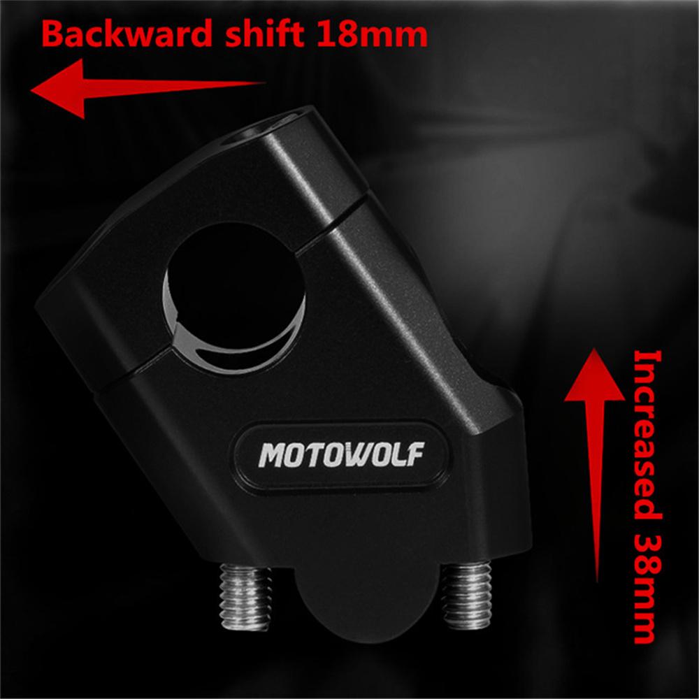 CNC Black 22mm 7/8" Motorcycle Handlebar Bars Riser Mount Clamp Adapter