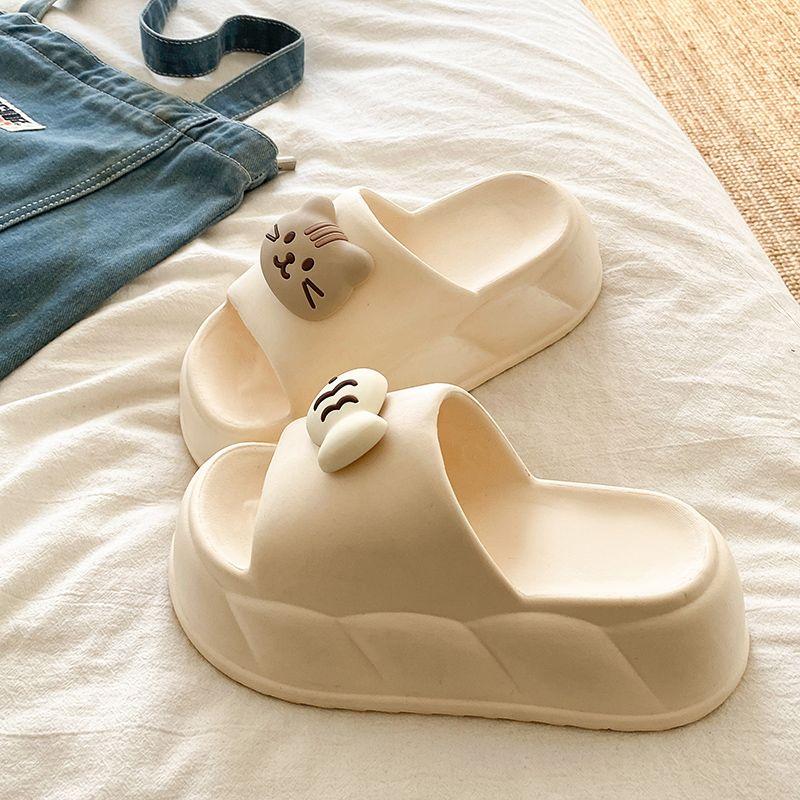 Fashion Beach Women Slipper Sandals Slides Indoor Outdoor 2025 Summer Slippers Bathroom Platform Non-Slip Home Bear Cartoon Flip Flops