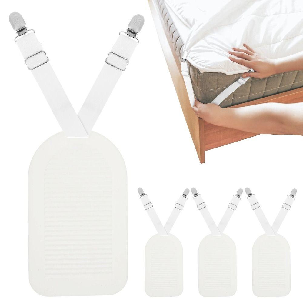 4PCS Durable Bed Sheet Clips Adjustable Elastic Fitted Bedding Clips  For Home Hotel