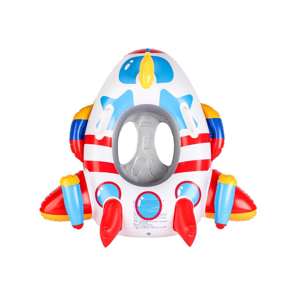New INS Fighter Plane Swimming Ring for Kids Inflatable Seat Float with Water Gun Horn Steering Wheel Summer Pool Toy