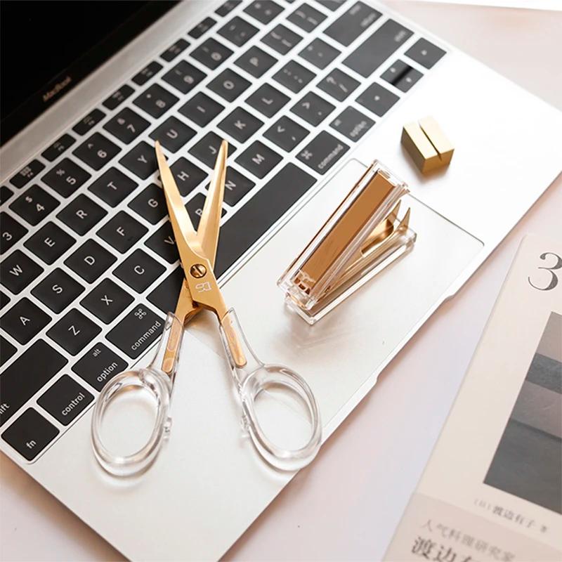 

Набор акриловых ножниц и степлера - Органайзер для студенческого и офисного стола - Легкий прочный канцелярский набор Scissor Staple Remove