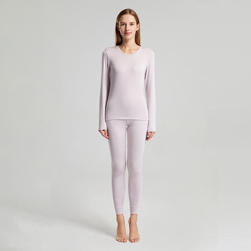 

Autumn Thermal Underwear Set for Men and Women - Seamless, High Elastic, Skin Care, Warm, Thin Women s suit, XXXL рожевий/фіолетовий