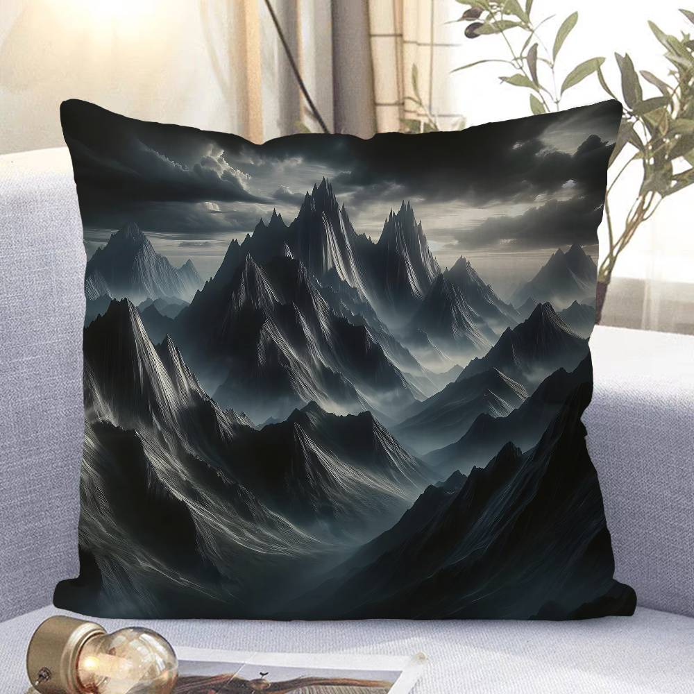 

Mountain Peak Pillow Case Removable Washable Cushion Cover – All-Season Soft Linen 12x12Inch