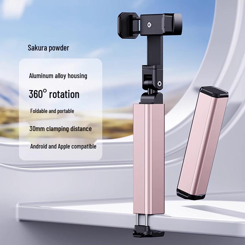 Aluminum Alloy 360° Rotating Foldable Clip-on Magnetic Phone Holder for Desktop & Bedside