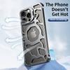 Auspicious Cloud Series For iPhone 15 Pro Max Magnetic Case Aluminum Alloy Hollow Kickstand Phone Cover
