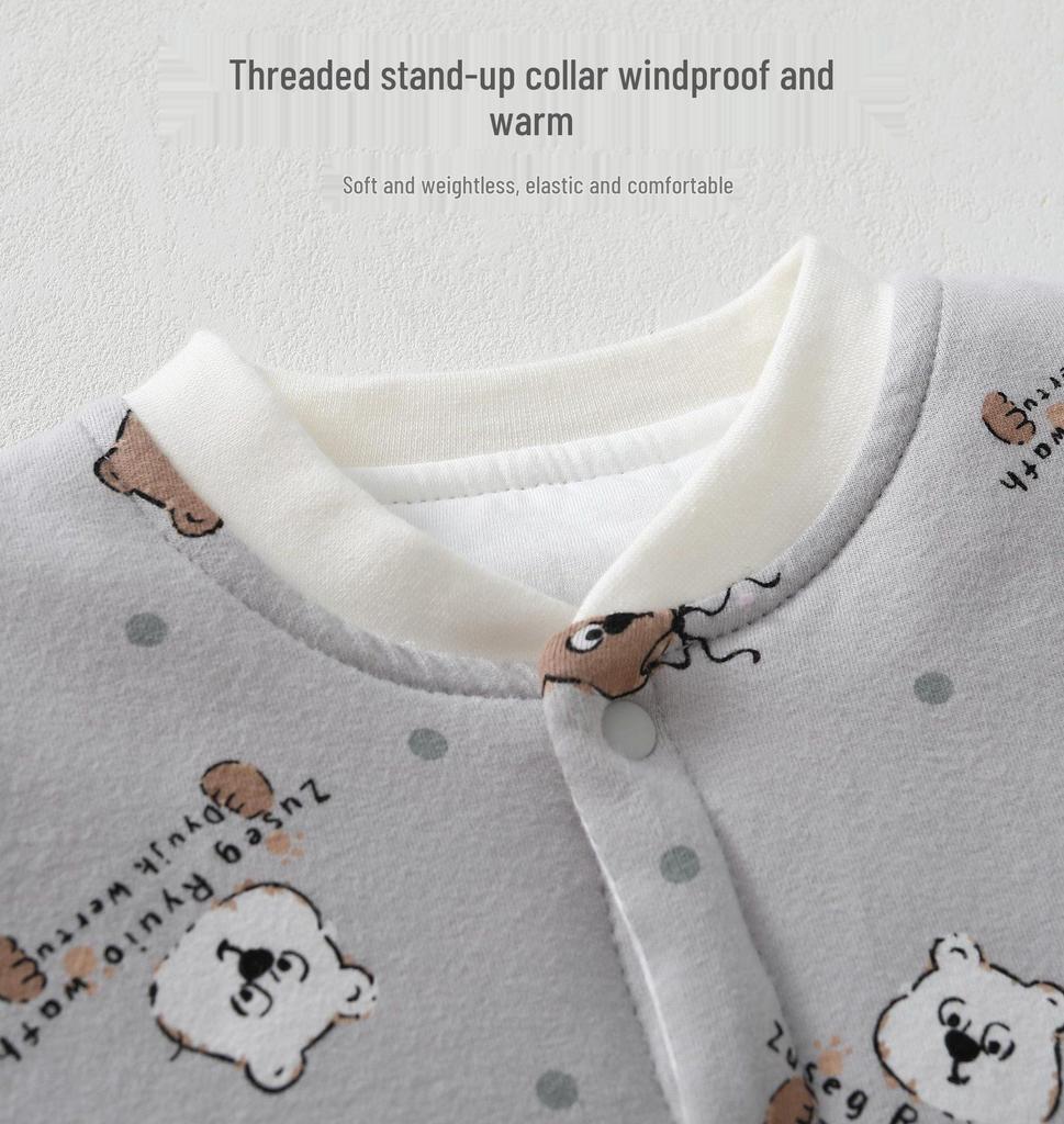 Maienmier Quilted Baby Onesie - Warm Autumn/Winter Newborn Romper (80g, Class A)