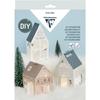 DIY Kit - Luminous Little Houses - 13 Pieces - Paper and Cotton - Interior Decoration - Mixed