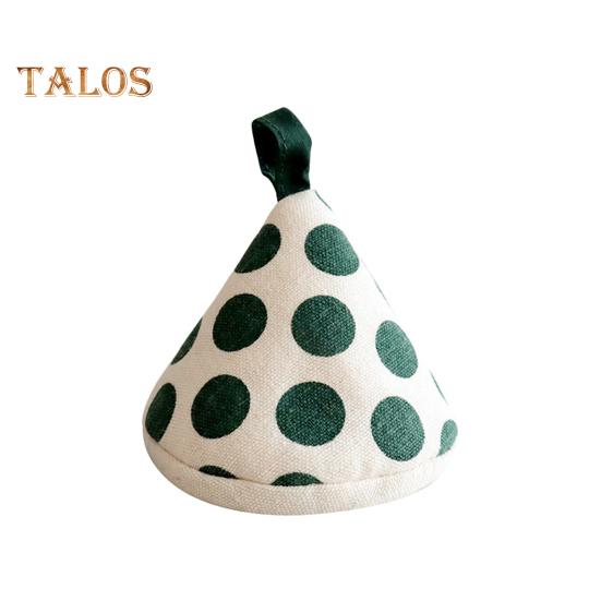 Heat Insulation Gloves Non-slip Kitchen Tool Durable Triangle Pot Handle Cap High Temperature Resistance Cotton Oven Gloves with Hanging Rings