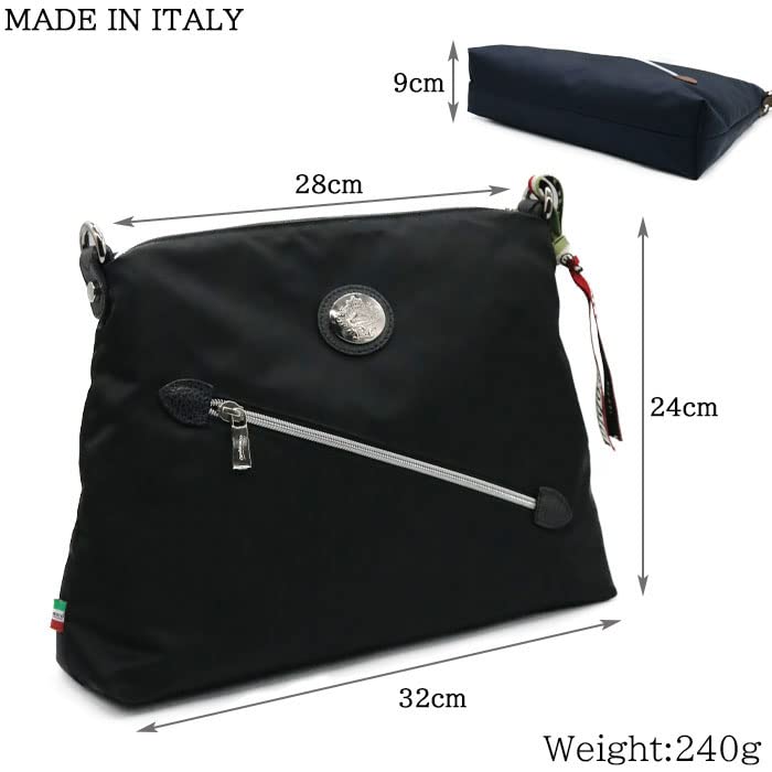 Orobianco IKONIKO-C 01 NYLON DOLLARO 2-Way Shoulder Bag In Limonta Nylon (Made In Italy) - Men's Body BagClutch Bag (Blue SCURONavy)