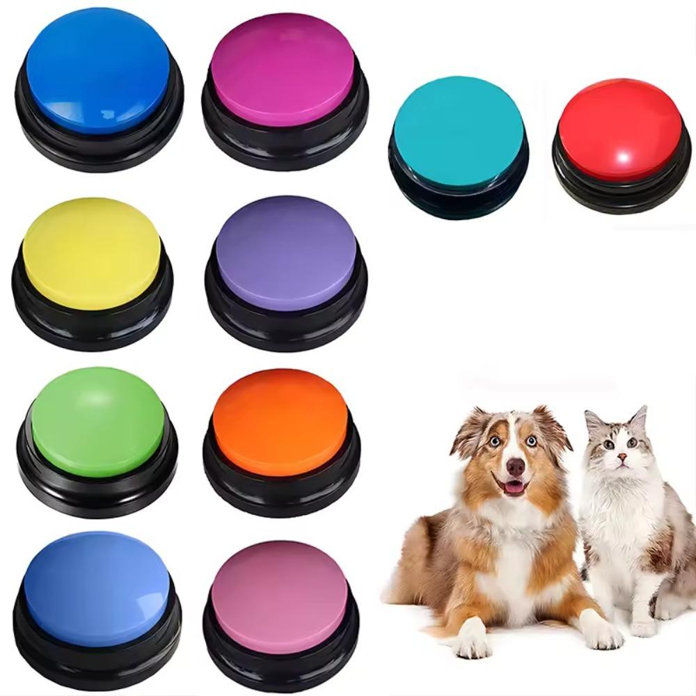 Dog Toy Recordable Button Pet Voice Press Bell Training Speaking Toy Teach Dog Talk Study Training Voice Communication Commands