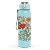 1PC Wild Orange Flower Bouquet Art 750ml Color Plastic Sports Water Bottle Leakproof Flip Straw Lid Suitable for Sports Office Home Use
