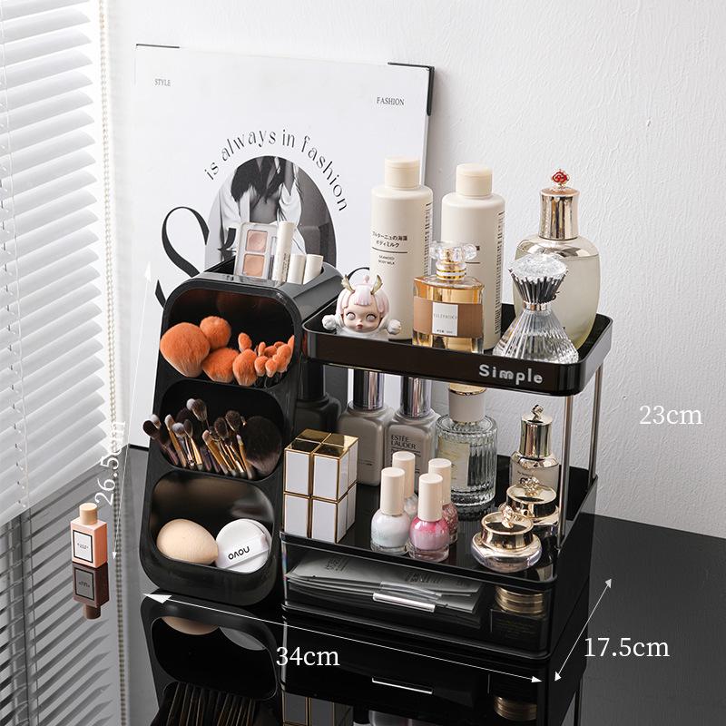 Luxe Multi-Layer Skincare & Makeup Organizer: Open Storage for Lipsticks, Brushes, Masks