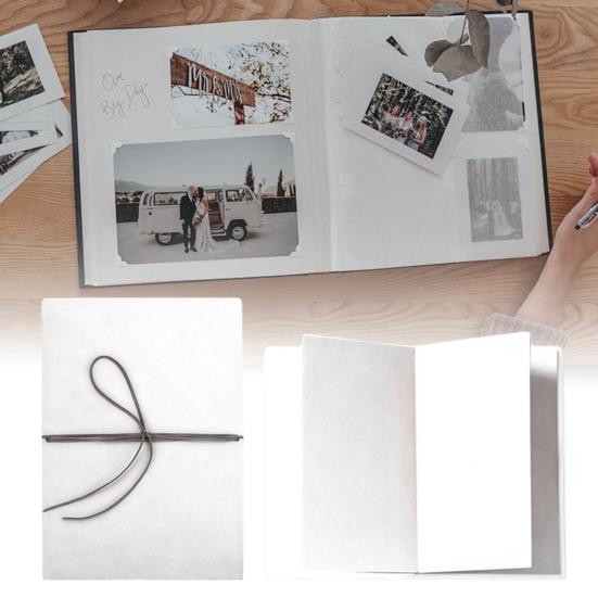 Accordion Scrapbook Album Stretchable Folding Hardcover Photo Album DIY Handmade Couples Memory Book Valentine's Day Anniversary Gift
