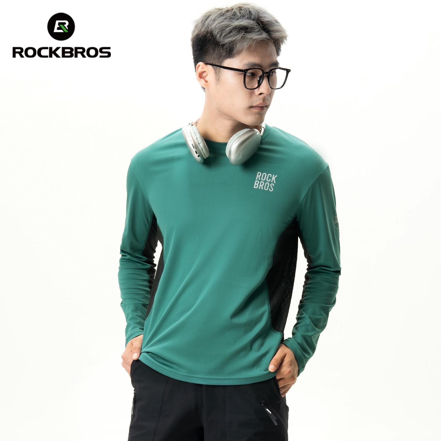 ROCKBROS Cycling Jersey Spring Summer Men s Long Sleeve Cycling Loose Breathable Sweat Wicking Road MTB Bicycle Clothing M