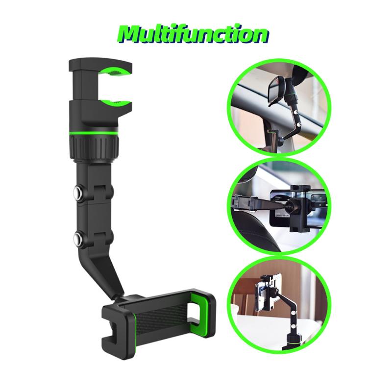 Car Phone Holder 360 Rotation Phone Cradle Universal Bracket Rearview Mirror Driving Recorder Rotatable Smart Phone Stand In Car