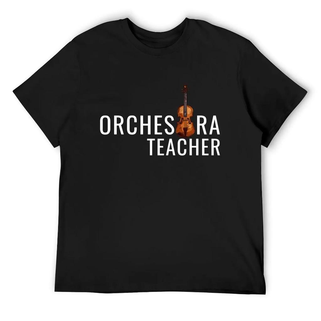 Orchestra Teacher Violinviolawith White Text T-Shirt Oversized Vintage Clothes Anime Clothes Plus Size Men Clothing