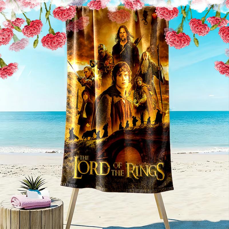 Lord Rings Print Beach Towel, Large Soft Quick Dry Towel for Beach Camping Swimming