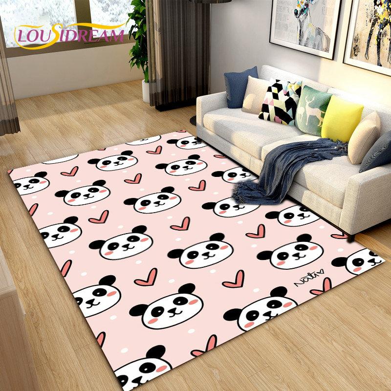 3D Cartoon Cute Panda Area Rug,Carpet Rug for Living Room Children's Room Decoration,Kid Play Crawl Soft Non-slip Floor Mat Gift