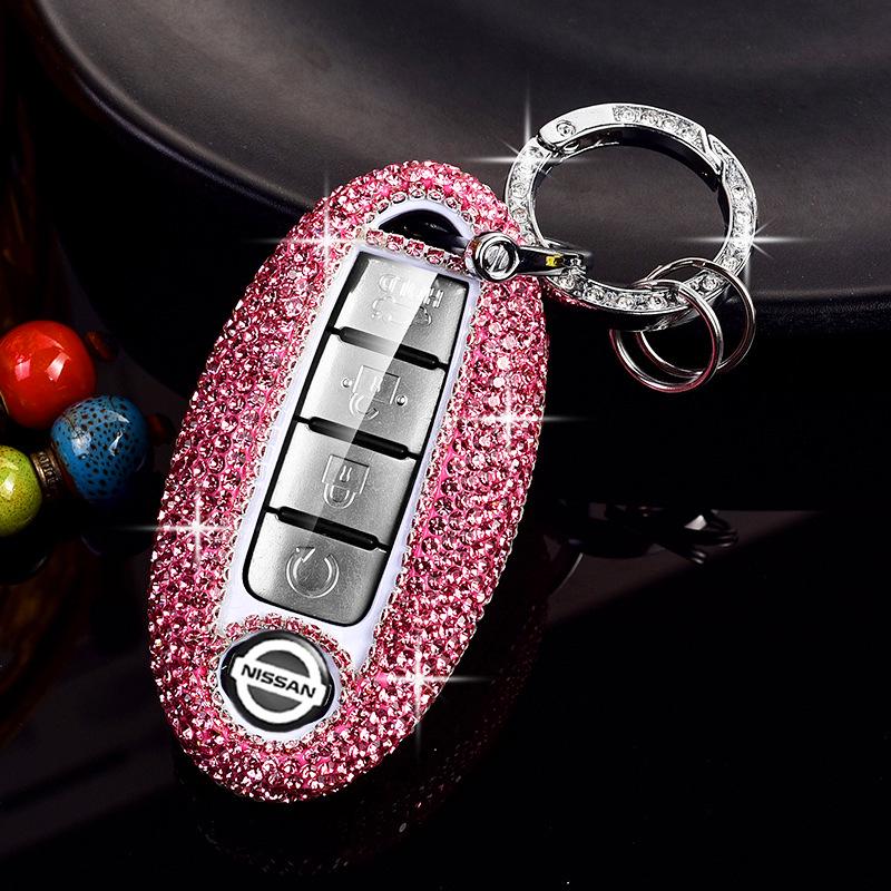 

Совместимый с Nissan чехол для ключа с бриллиантовыми вставками для New Sylphy, Qashqai, Teana, X-Trail, Kicks, Tiida, Bluebird