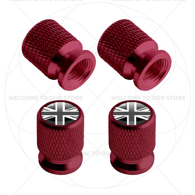 Für Schweden Schwedische Flagge Union Jack Großbritannien Flagge KDCM3 Emblem 4 Stück Aluminium Motorrad Auto Reifenventilkappen Radventil Staubkappen