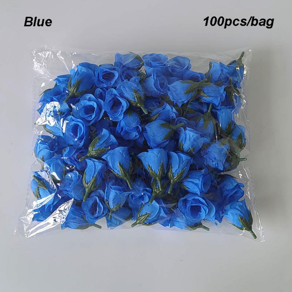100PCS/bag 3.5*5cm Artificial Bud Flower 10 Colors Christmas Decorative Wreaths Brooch Home Decor