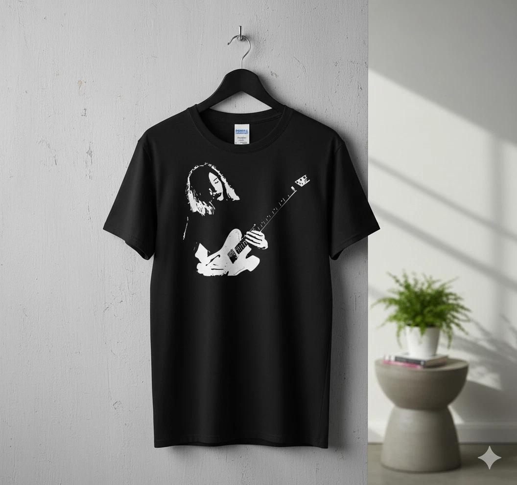 

Kurt Cobain Guitar T-Shirt Black Nirvana Grunge Rock Graphic Tee - T390 3XL