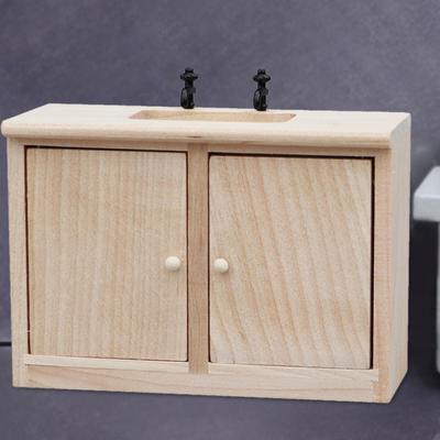 Miniature Furniture 1 12 Dollhouse Sink Microscale Cupboard Simulated Cabinet Toy Mini Kitchen