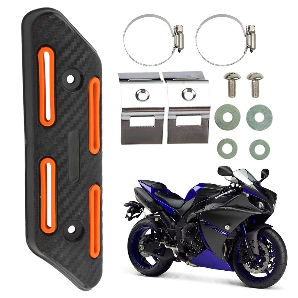 Gerinkoken Motorcycle Heat Shield Exhaust Heat Shield Off-Road Motorcycle Exhaust Duct Heat Shield Motorcycle