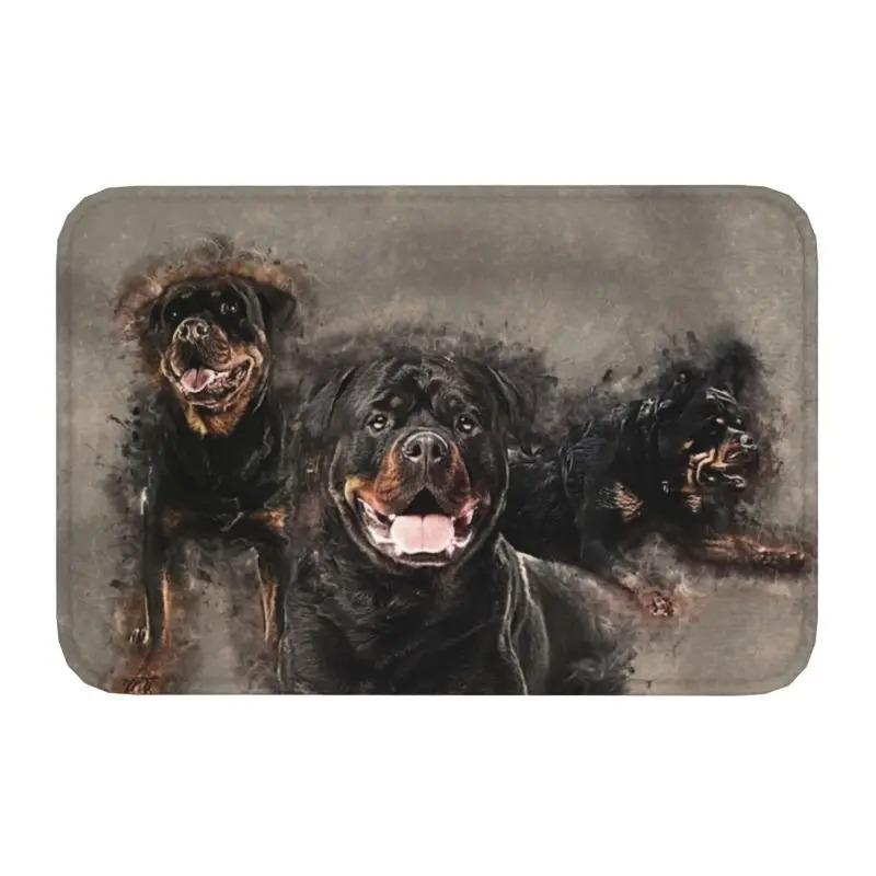 Rottweiler Dog Door Mat Bathroom Kitchen Anti-Slip Floor Rugs Pet Animal Outdoor Doormat Living Room Entrance Carpets Footpad