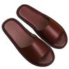 Japanese Style Genuine Leather Soft Sole Floor Slippers for Men and Women