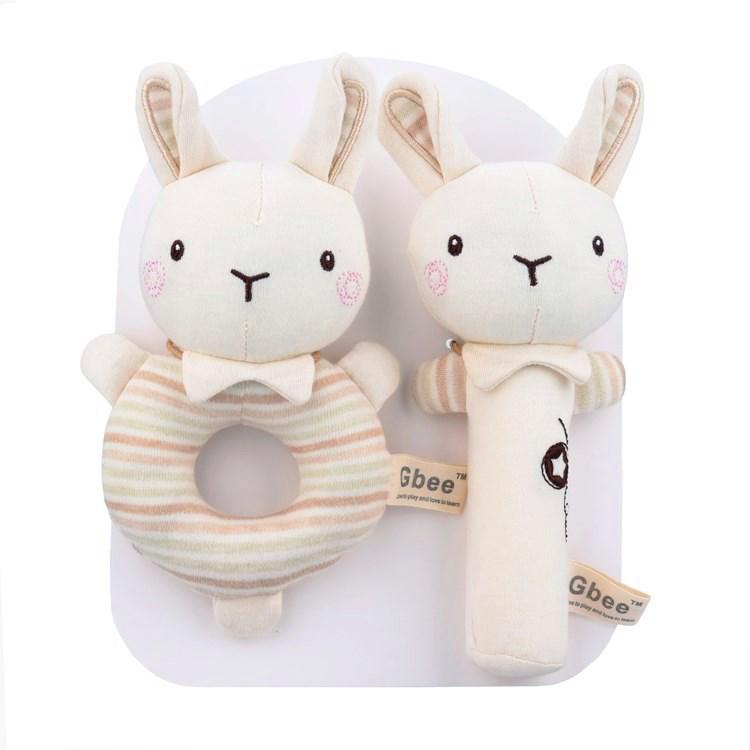 Gbee Organic Cotton Baby Rattle - Newborn Soothing Toy 0-1 Year