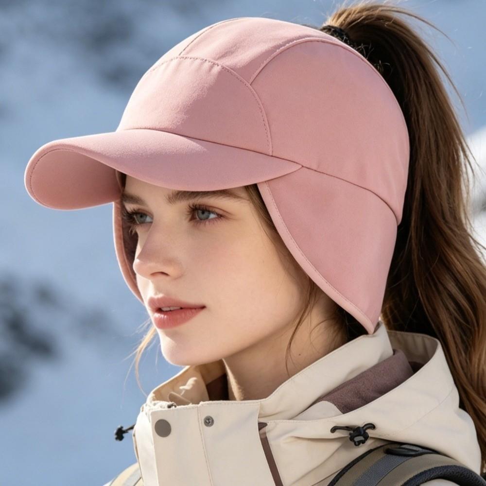 Polar Fleece Earmuffs Hat for Men Warm Ear Protection Hat Casual Winter Baseball Cap Autumn Winter