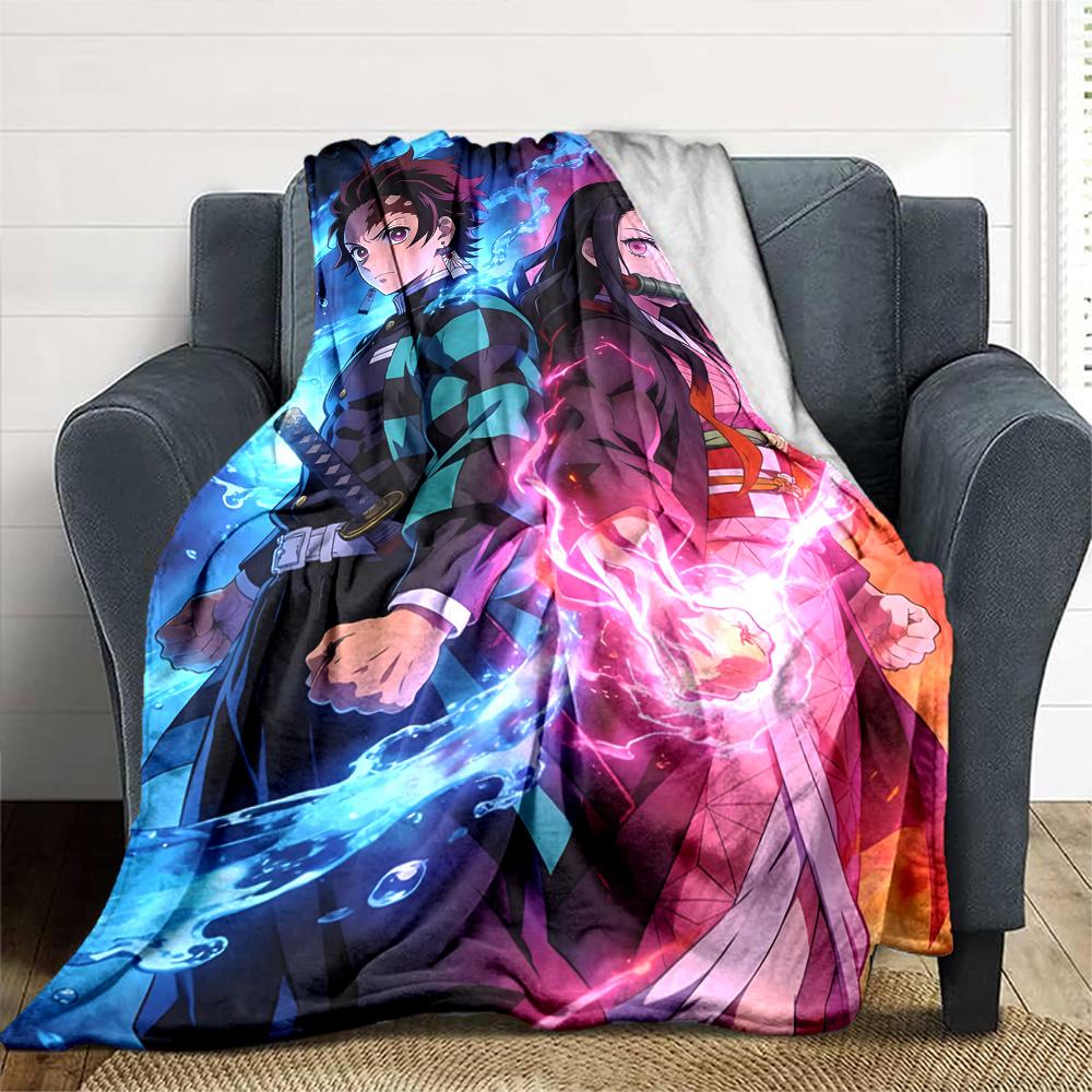 1pc Kamado Tanjiro Blanket, Gift, for Men and Women, Soft Blanket, Good for Sofa Bed Couch Travel, Lightweight Flannel Blanket