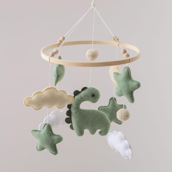 Baby Crib Mobile Dinosaur Cloud Stars Nursery Decor Handmade Felt Hanging