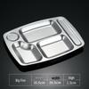 Square 304 Stainless Steel 5-Compartment Lunch Tray