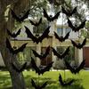 Halloween Hanging Bats Decorations Outdoor for Outside Tree Yard Porch Party Decor ,Halloween Autumn Bat Charm Red Yellow and Green Multiple Styles