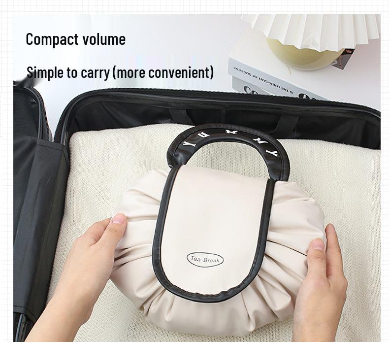 Lazy Person's Large Capacity Travel Makeup Bag - Portable Drawstring Organizer for Cosmetics & Toiletries