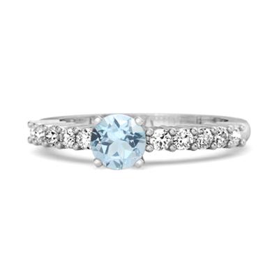 Blue Topaz Round Solitaire Ring – 925 Sterling Silver