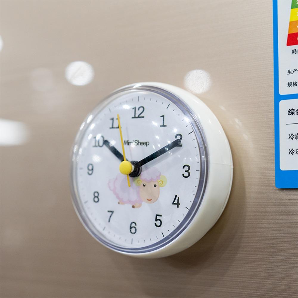 New 7cm Wall Clock ABS Anti-Fog Sucker Clock Mini Waterproof Quartz Clock Bathroom