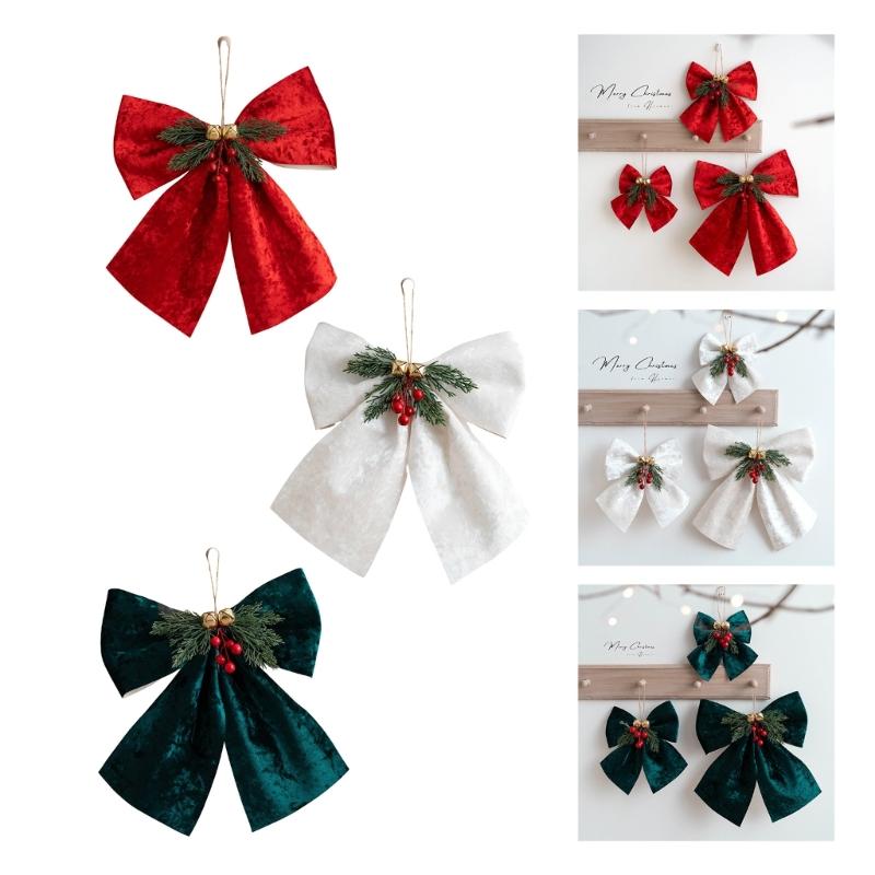 Classical Joyful Bows Ornament Cloth Designs Christmas Tree Fabric Decors Ideal for Christmas Decorations Year After Year
