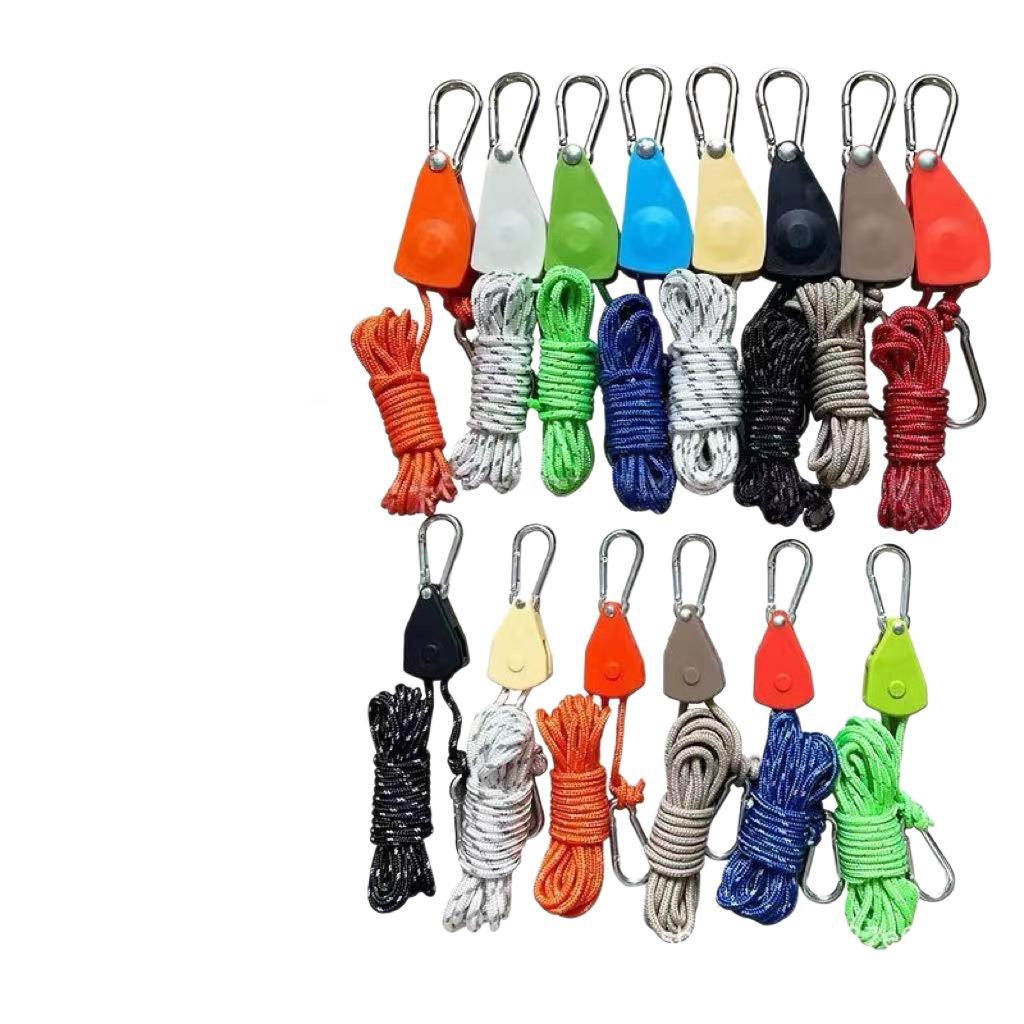 Reflective Outdoor Tarp Rope Pulley Tensioner for Camping Tent